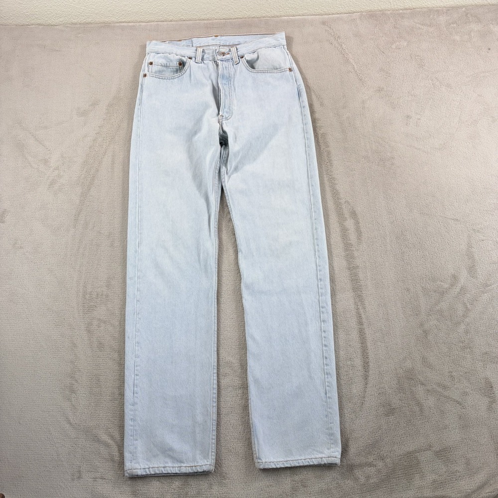 Vintage Levis 501 Jeans Men 31x34 (Fits 29x32) Light Blue Distressed Made in USA